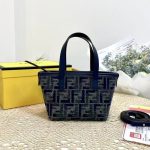 Fendi Roll Mini Ff Chenille Bag Dark Blue 16Cm 8Bs096Asu1F1Pqk - Image 3