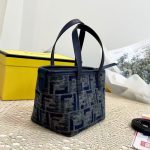 Fendi Roll Mini Ff Chenille Bag Dark Blue 16Cm 8Bs096Asu1F1Pqk - Image 9