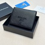Prada Bifold Saffiano Leather Wallet Black 11Cm - Image 3