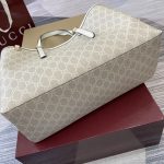 Gucci Gg Emblem Large Tote Bag Beige And White Coated Fabric 38cm 815213 Fad6l 9641 - Image 9