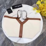 Saint Laurent Y Tote In Canvas And Leather Bag Beige 37cm 817602fac7t9856 - Image 4