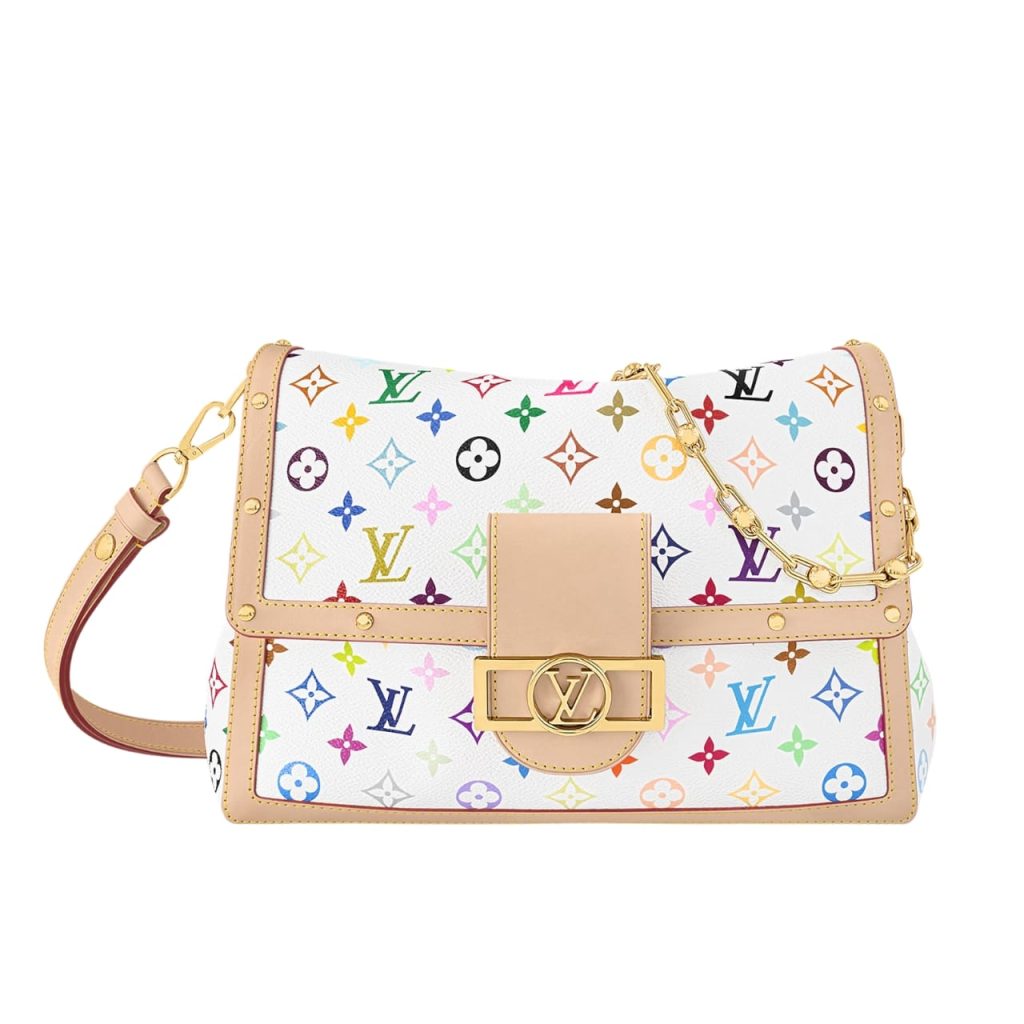 Louis Vuitton X Murakami Dauphine Soft GM Monogram Canvas White 25cm M13255 - Image 2