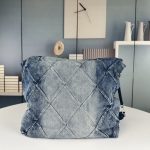 Chanel 22 Handbag Washed Denim Silver Tone Metal Blue 41Cm AS3261 B10439 NM981 - Image 5