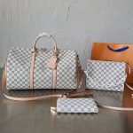 Louis Vuitton Keepall Bandoulière Travel Bag Beige 45Cm N41429 - Image 5