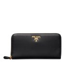 Prada Large Saffiano Leather Wallet Black 19Cm 1Ml506 Qwa F0002