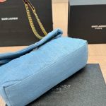 Saint Laurent Loulou Puffer Small Shoulder Bag In Blue Denim 28Cm - Image 6