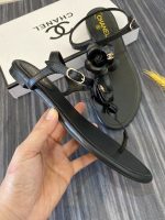 CHANEL JELLY BLACK RUBBER CAMELLIA SANDALS BLACK - Image 6