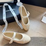 Chanel Mary Jane Ballet Flat Cream - Image 3