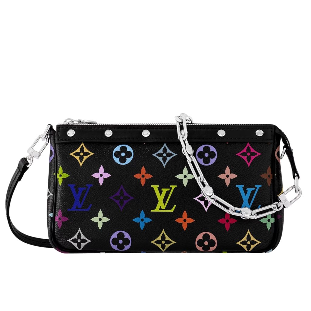Louis Vuitton X Murakami Pochette Accessoires Multicolore Noir 22cm M13663 - Image 2