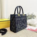 Fendi Sunshine Small Ff Chenille Shopper Dark Blue 26Cm 8Bh394Asu0F1Pqk - Image 4