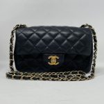 Chanel Mini Classic Handbag Gold Tone Metal Black 20Cm A69900 Y04059 94305 - Image 3