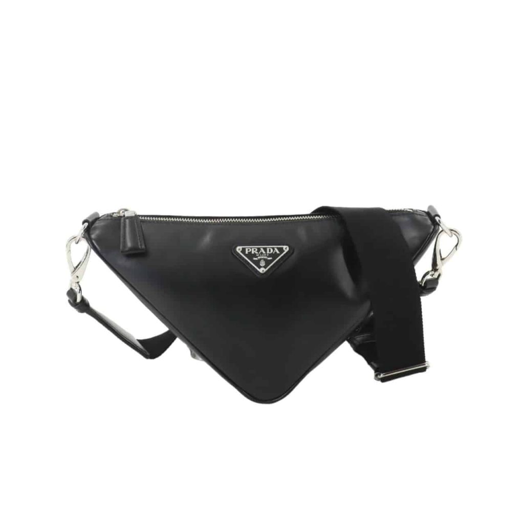 Prada Triangle Shoulder Bag Black 27Cm - Image 2