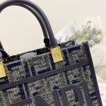 Fendi Sunshine Small Ff Chenille Shopper Dark Blue 26Cm 8Bh394Asu0F1Pqk - Image 7