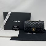 Chanel Mini Classic Handbag Gold Tone Metal Black 20Cm A69900 Y04059 94305 - Image 6