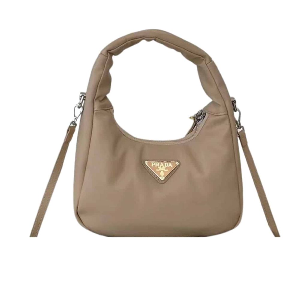 Prada Soft Padded Nappa Leather Bag Beige 21Cm - Image 2