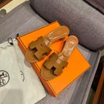 Hermes Oasis Sandals Brown Leather H222203Z 20370 - Image 3