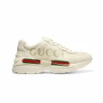 Gucci Women Rhyton Gucci Logo Leather Sneaker Beige 538892 Drw00 9522