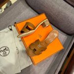 Hermes Oasis Sandals Brown Leather H222203Z 20370 - Image 5