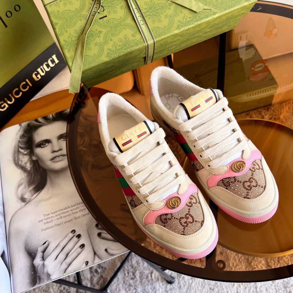 Gucci Women's Screener Sneaker With Crystals Pink 677423 9SFR0 25 - Image 6