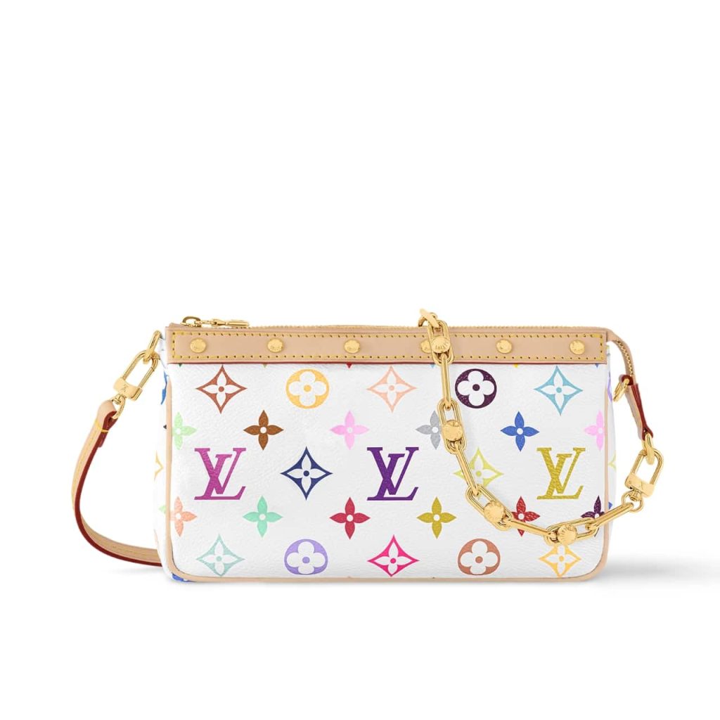 Louis Vuitton X Takashi Murakami Pochette Accessories Multicolore Blanc 21cm M13404 - Image 2