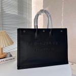Saint Laurent Rive Gauche Large Tote Bag In Glazed Leather Black 48Cm 587273Aacp21000 - Image 8