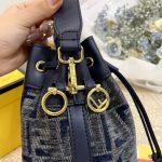 Fendi Mon Tresor Ff Chenille Mini Bag Dark Blue 21Cm 8Bs093Asu0F1Pqk - Image 5