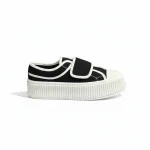 Chanel White CC Cap Toe Slipon Sneaker Black