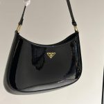 Prada Cleo Patent Leather Bag Black 27cm 1bc169 069 F03kj V Hoo - Image 4