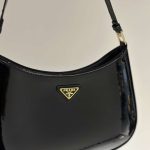 Prada Cleo Patent Leather Bag Black 27cm 1bc169 069 F03kj V Hoo - Image 5