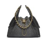 Chanel 25 Small Handbag Washed Denim Black 26cm AS5293 B20520 U0725