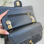 Chanel Flap Bag With Camellia Flower Chain Black 26Cm - Image 8