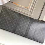 Louis Vuitton Keepall Bandoulière 50 Monogram Eclipse Boston Travel Bag Black 50cm M14202 - Image 5