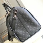 Louis Vuitton Keepall Bandoulière 50 Monogram Eclipse Boston Travel Bag Black 50cm M14202 - Image 4