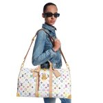 Louis Vuitton X Takashi Murakami Keepall Bandoulière 45 Bag Multicolore Blanc 45cm M13742 - Image 9