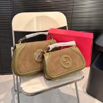 Gucci Blondie Small Shoulder Bag Dark Green Suede 26cm 815715 Caaau 3027 - Image 4