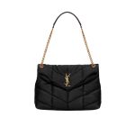 Saint Laurent Puffer Medium In Leather Gold Hardware Black 35cm 5774751EL071000