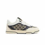 Gucci Women's Re Web Sneaker Original Gg Canvas Beige And Blue ‎787476 Aadhw 9552