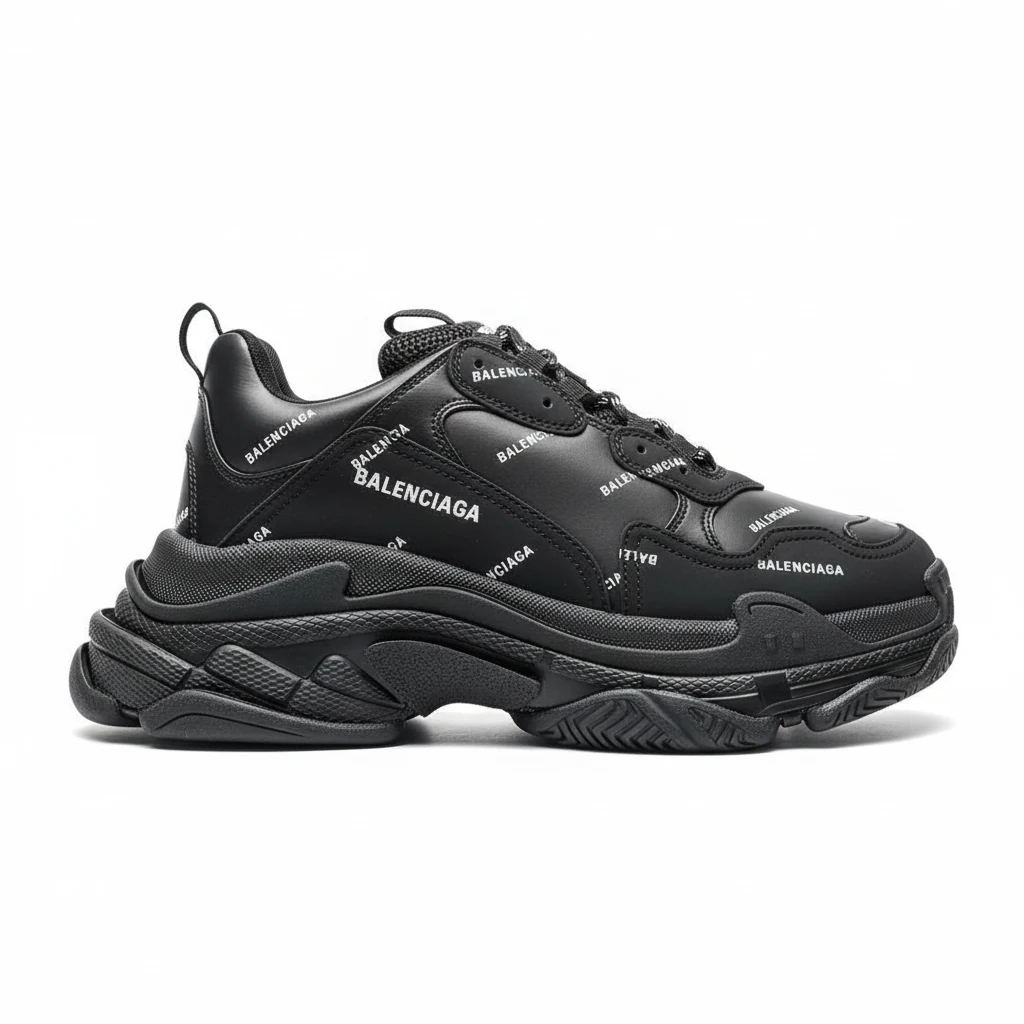 138502-balenciaga-triple-s-balenciaga-20ss-air-cushion-black-letter-old-shoes-retro-sports-sneakers-original-version-number-35-45-5-side90view BALENCIAGA TRIPLE-S Balenciaga 20ss air cushion black letter old shoes retro sports sneakers original version number 35-45 - Image 1
