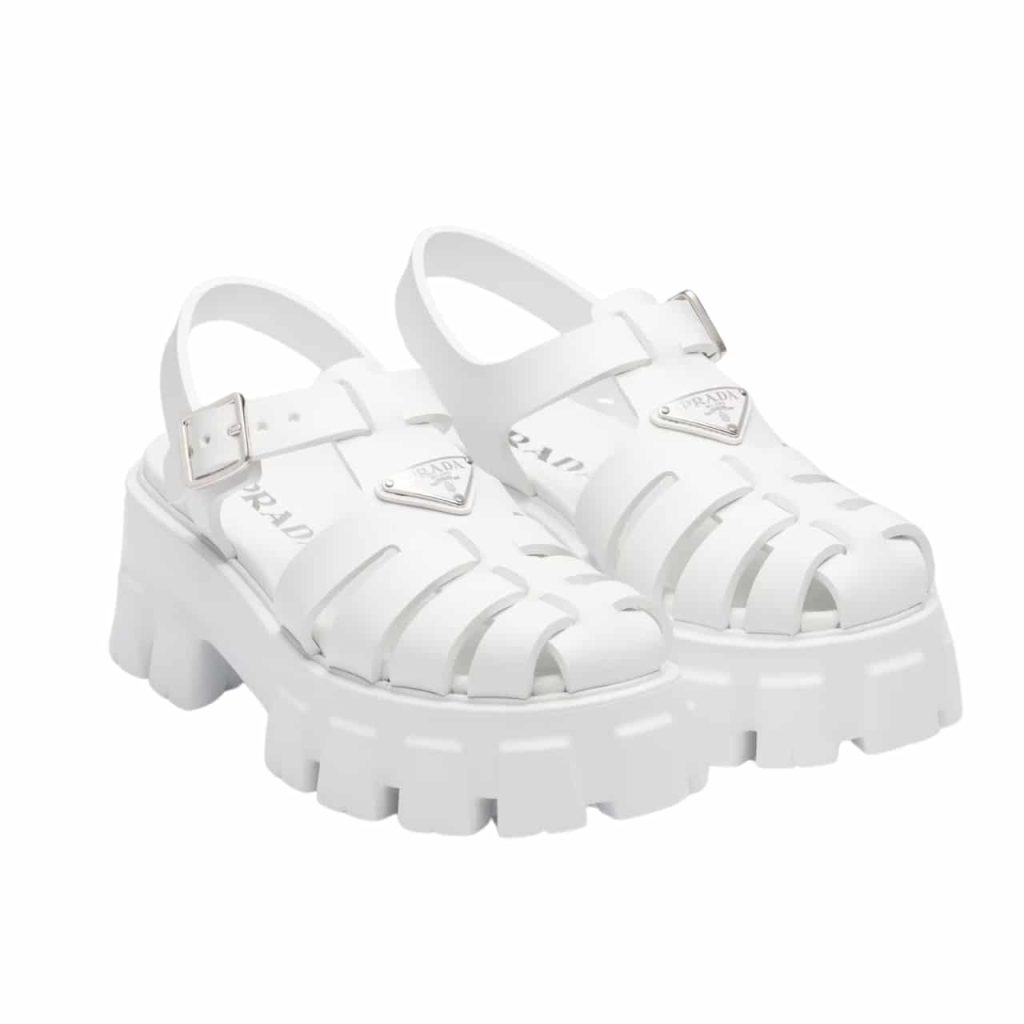 Prada Monolith Foam Rubber Sandals White 1X853M 3Lkk F0009 F 055 - Image 2
