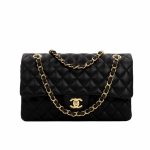 Chanel Classic Flap Black Gold Hardware 25Cm