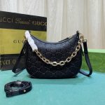 Gucci Gg Emblem Small Shoulder Bag Black 23Cm 815409 Aaeem 1000 - Image 3