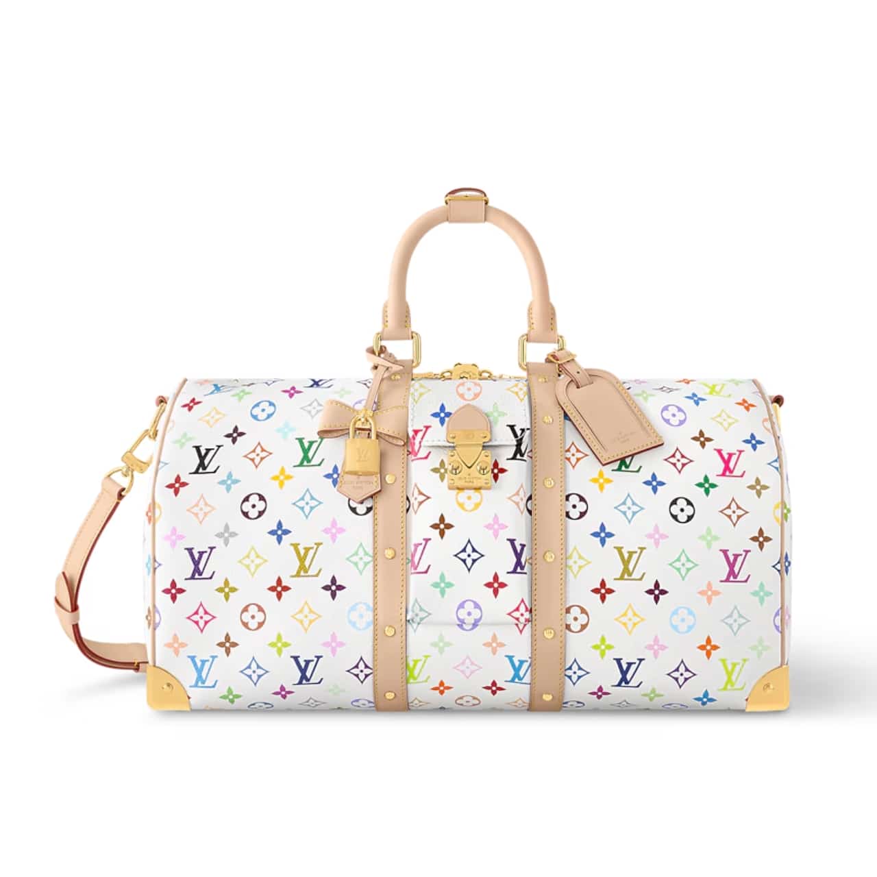 14-3-1.jpg Louis Vuitton X Takashi Murakami Keepall Bandoulière 45 Bag Multicolore Blanc 45cm M13742 - Image 1