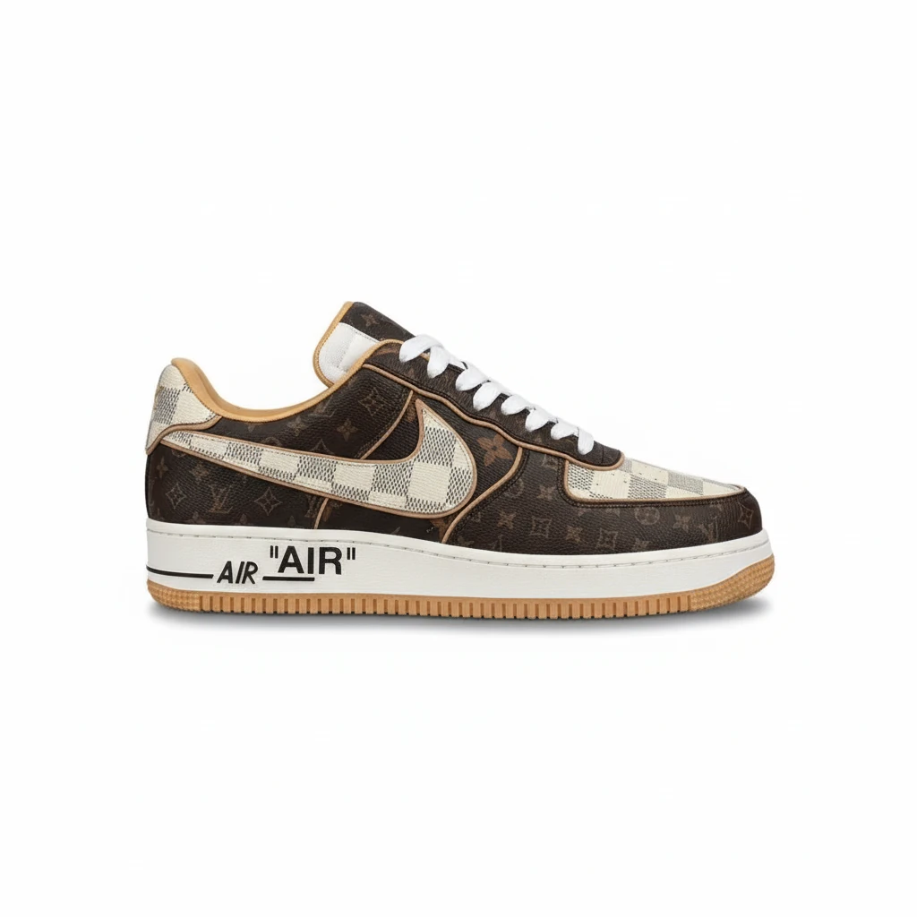 141519-nike-air-force-1-low-x-louis-vuitton-monogram-brown-5-side90view Nike Air Force 1 Low x Louis Vuitton Monogram Brown - Image 1