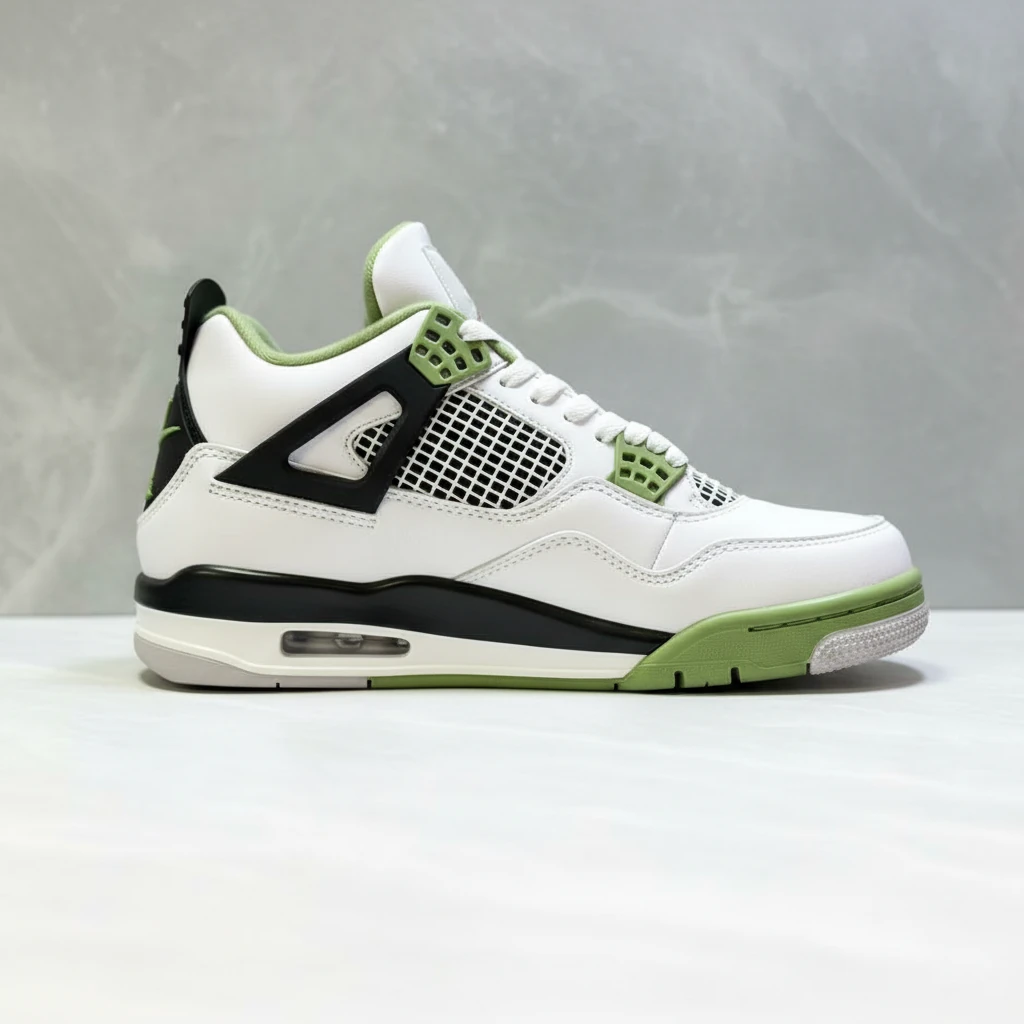 143565-jordan-air-jordan4-oilgreen-sneaker-5-side90view Jordan Air Jordan4 OilGreen Sneaker - Image 1
