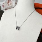 Hermes Mini Pop H Pendant Necklace Black And Silver - Image 3