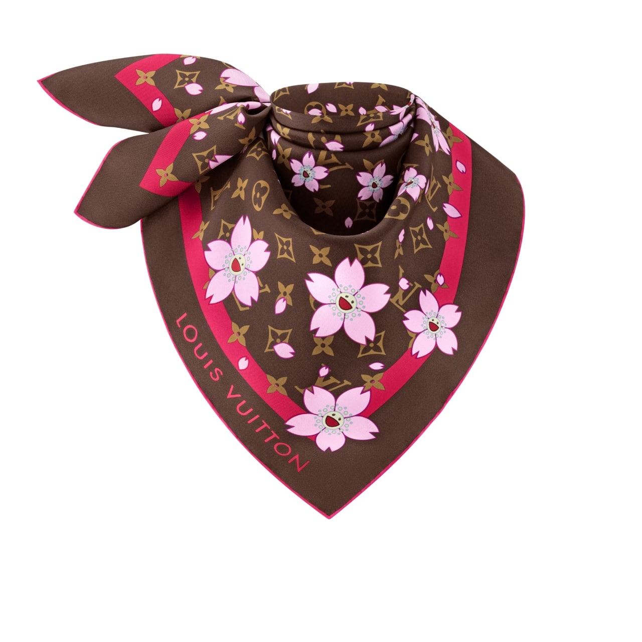 144.jpg Louis Vuitton X Takashi Murakami Monogram Cherry Blossom Square Sakura Brown 90cm M96102 - Image 1