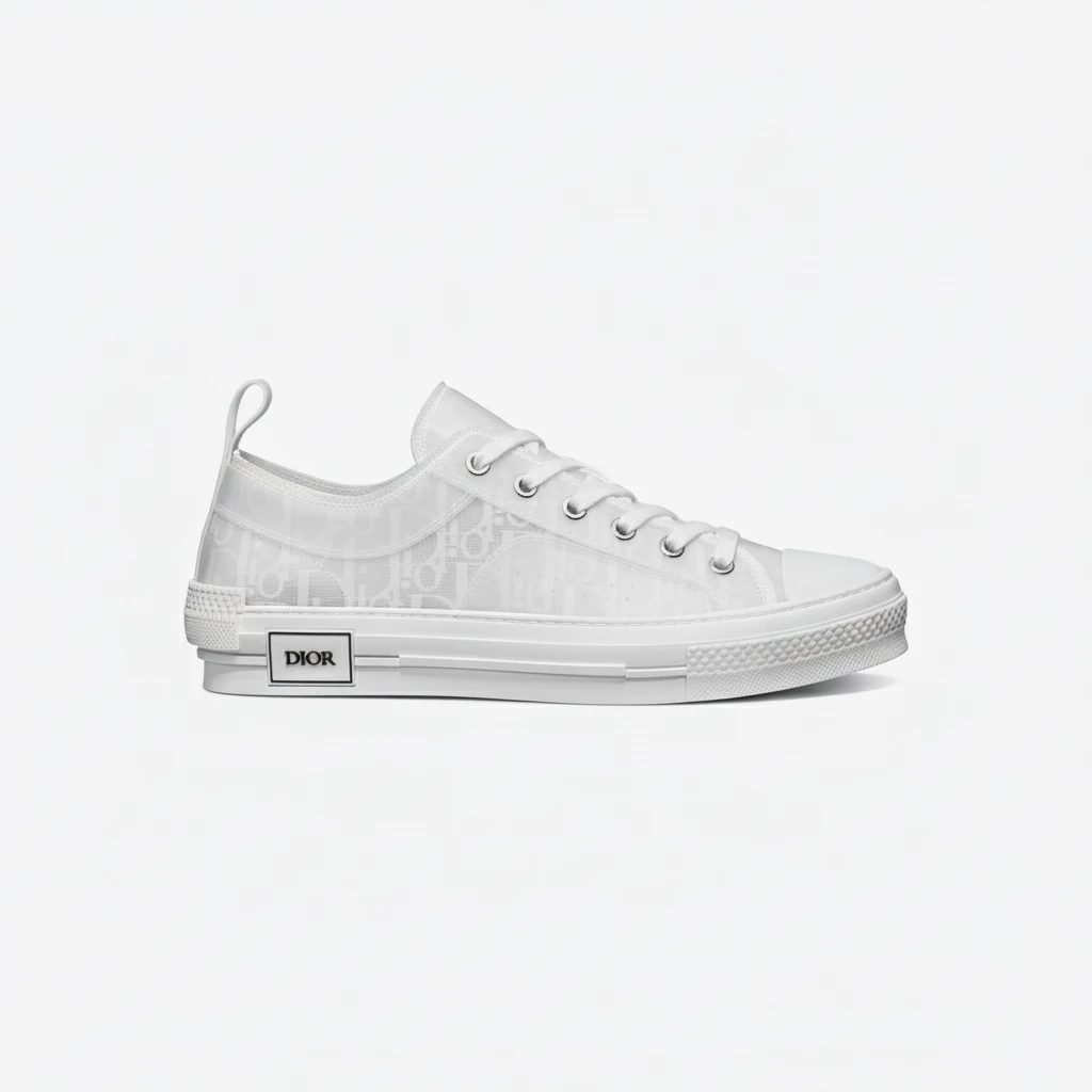 144467-dior-b23-low-white-dior-oblique-sneaker-5-side90view Dior B23 Low White Dior Oblique sneaker - Image 1