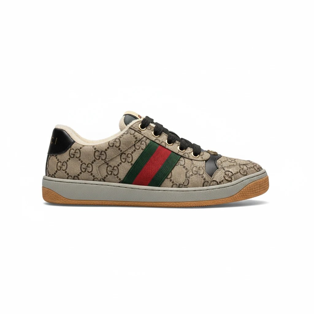 145304-gucci-screener-beige-ebony-shoes-5-side90view Gucci Screener Beige Ebony shoes - Image 1