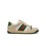 Gucci Virtus Distressed Leather And Webbing Trainers In Grey