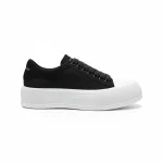 Alexander McQueen Black & White Deck Plimsoll Sneaker